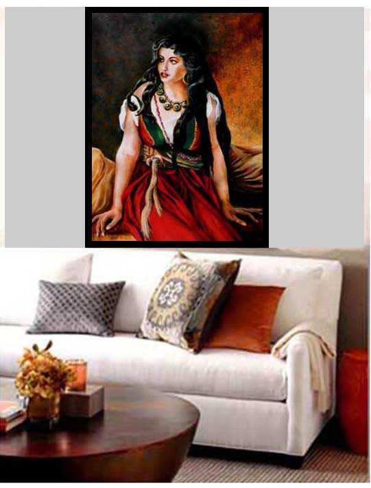 MOROCCAN LADY IN RED ...WONDERING..WHO IS AT THE DOOR?