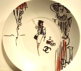 hand painted coffee and t pot