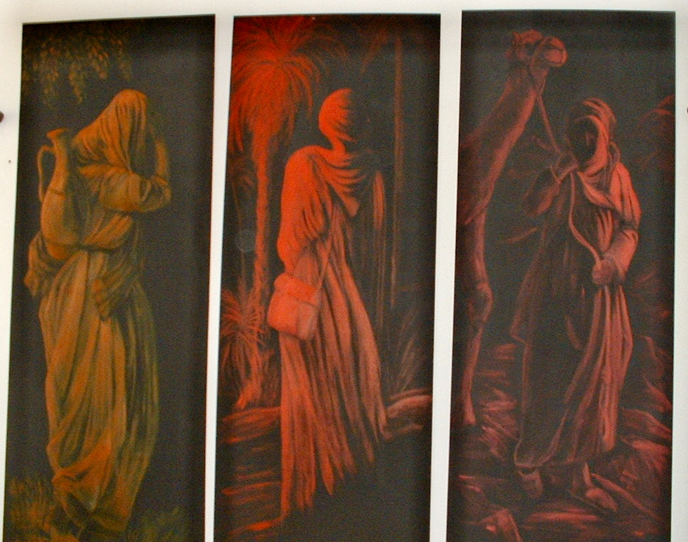 BELOW..ARE THREE LIFE SIZE  CHARACTERS ON PANELS....SORRY ABOUT THE PICTURE...SOLD BEFORE I COULD GET A GOOD PICTURE.....