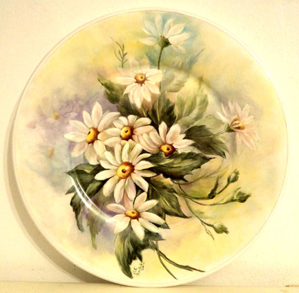 hand painted on porcelain tile
