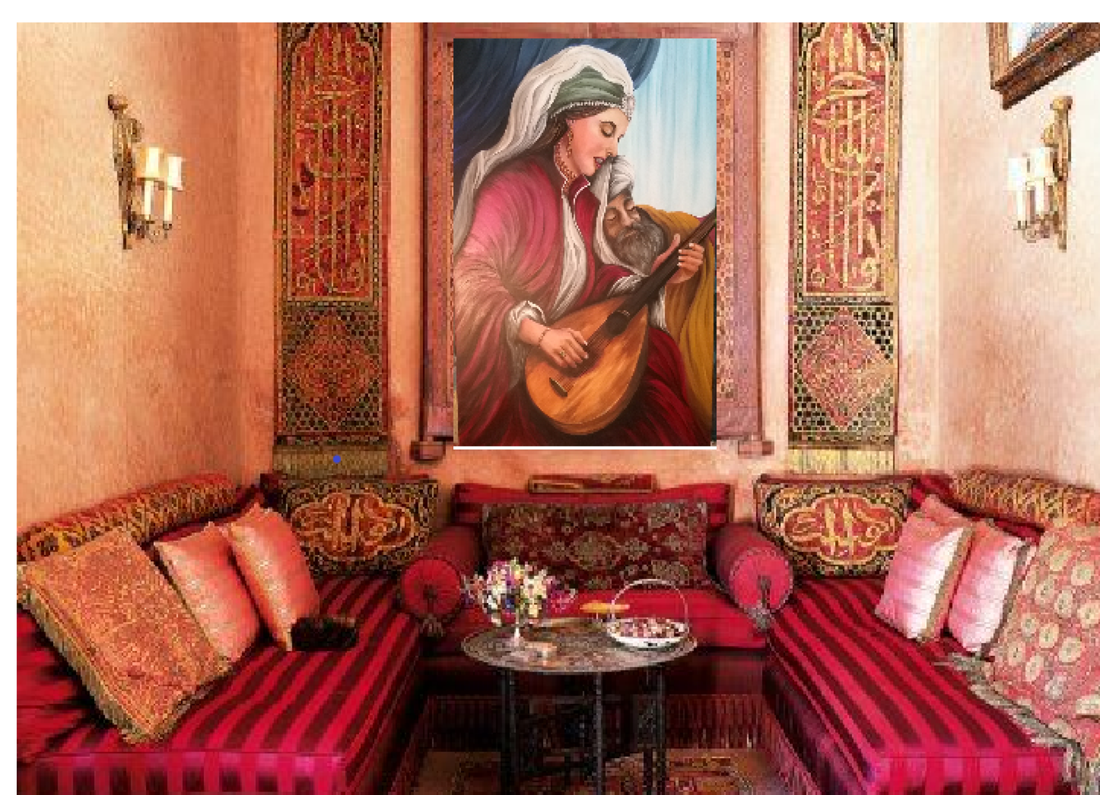 Lute player is 110cmx78 cm